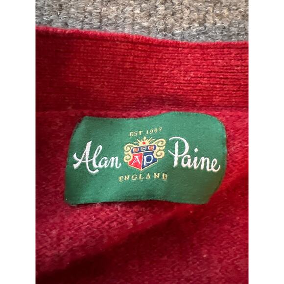 Alan Paine Mens Red Sleeveless Button Front Knit Vest Sweater Size UK46 EUR54 - Picture 5 of 7